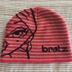 Vtg Y2k 2004 Bratz Beanie Red Striped
